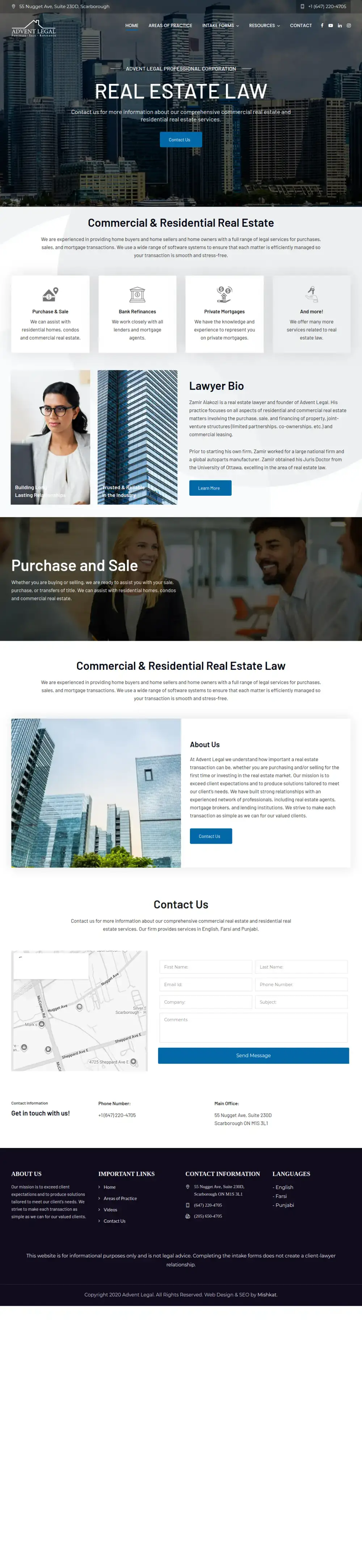 Advent Legal homepage preview