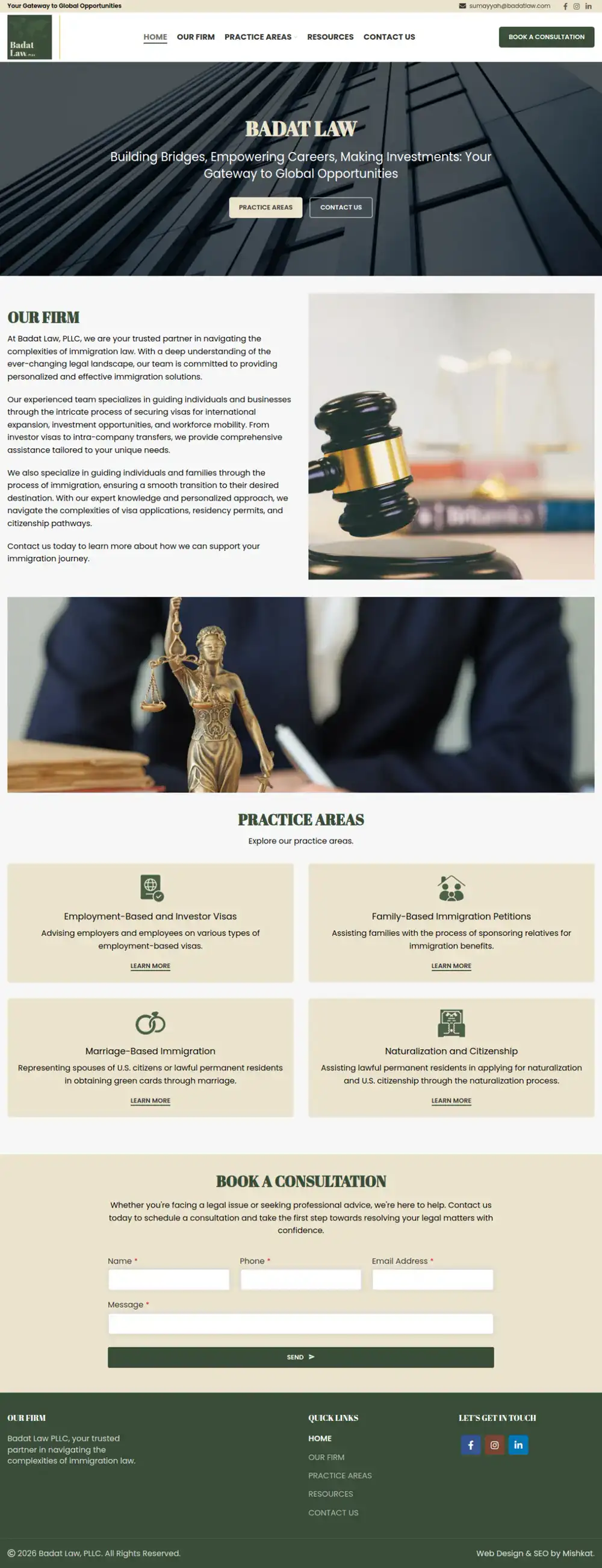 Badat Law homepage preview