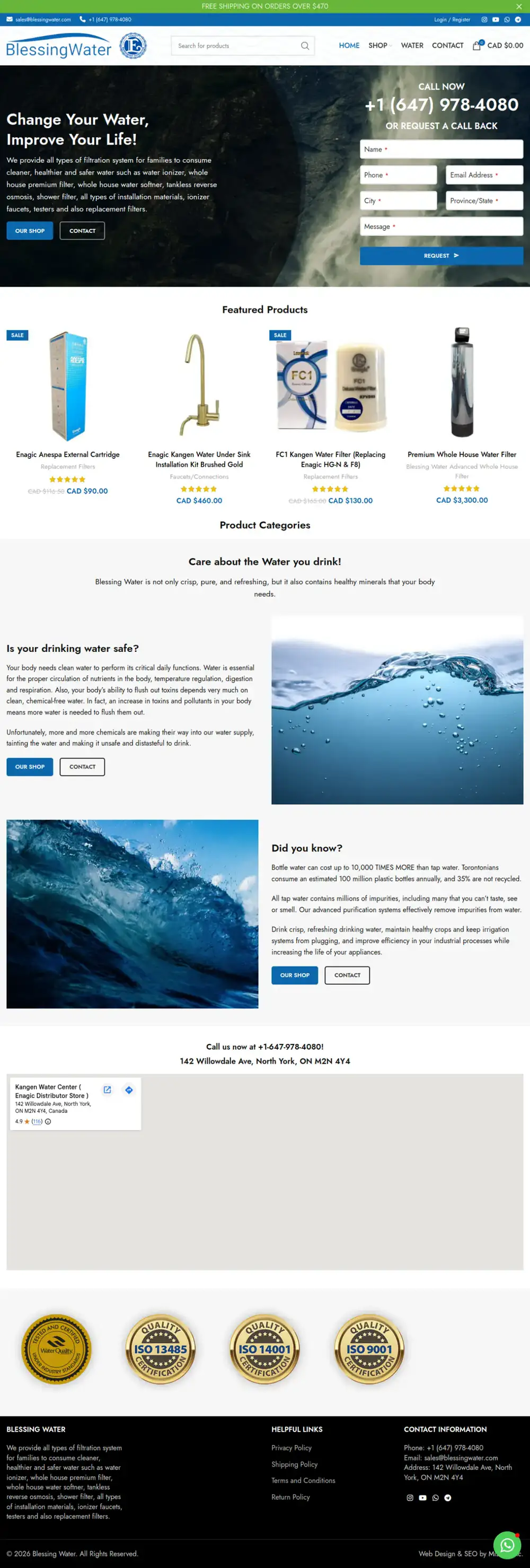 Blessing Water homepage preview