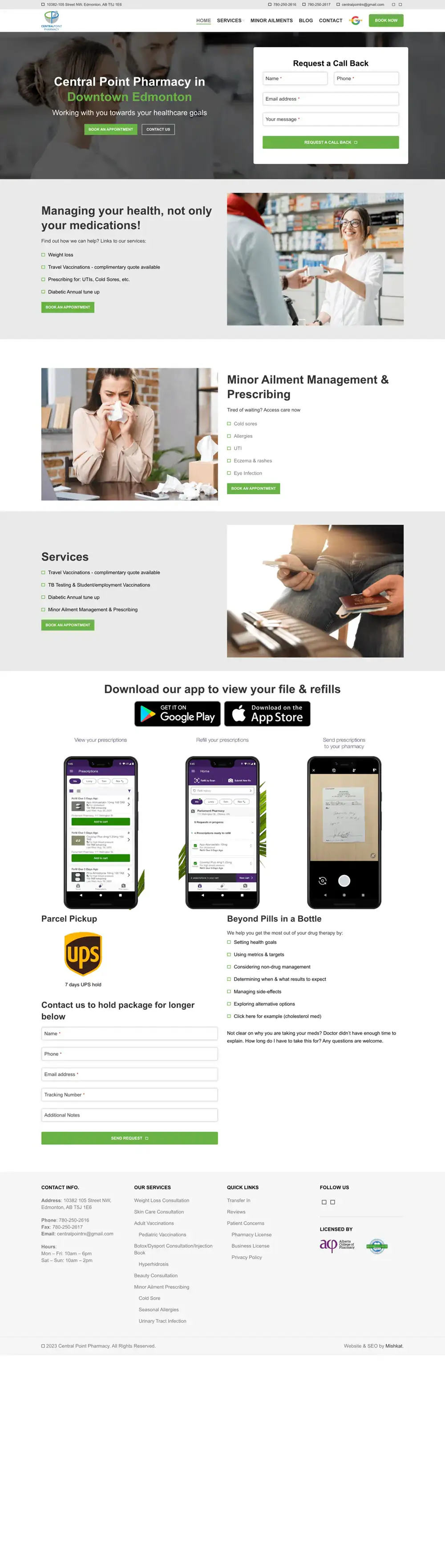 Central Point Pharmacy homepage preview