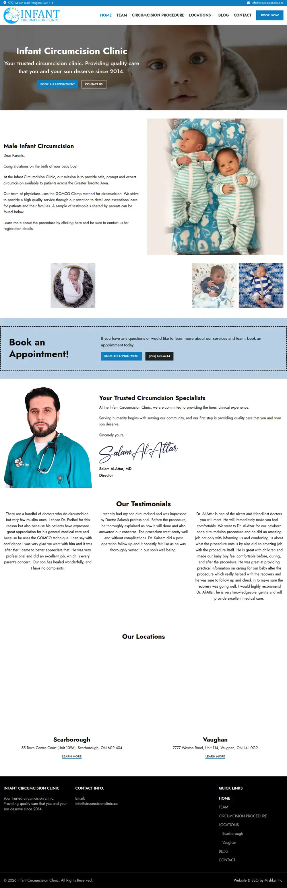 Infant Circumcision Clinic homepage preview