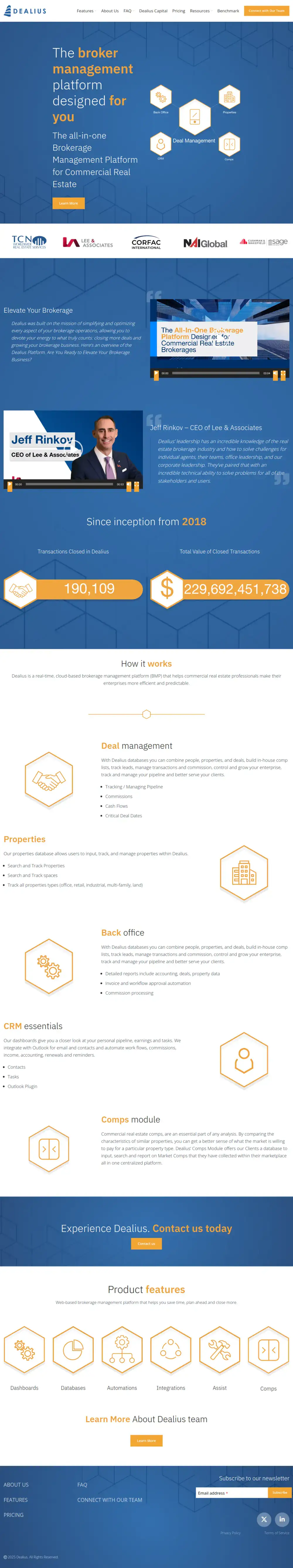 Dealius homepage preview