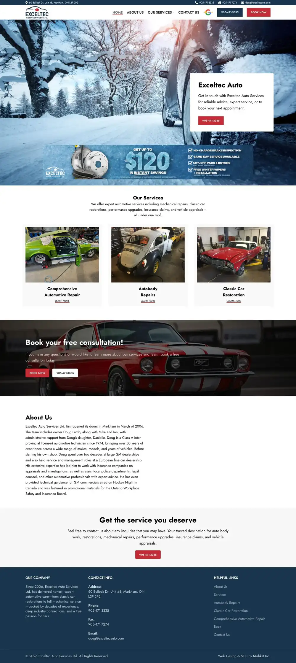 Exceltec Auto homepage preview