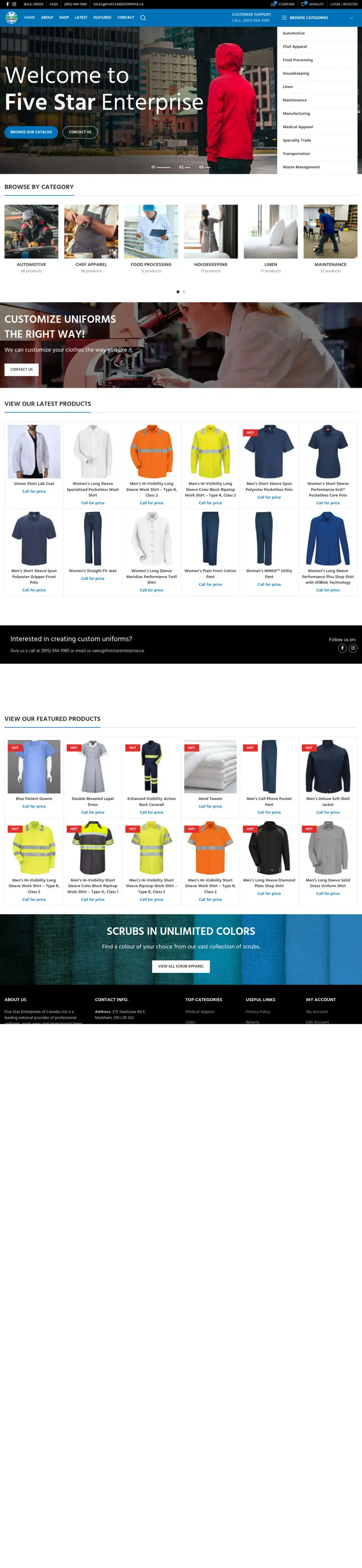 Five Star Enterprise homepage preview