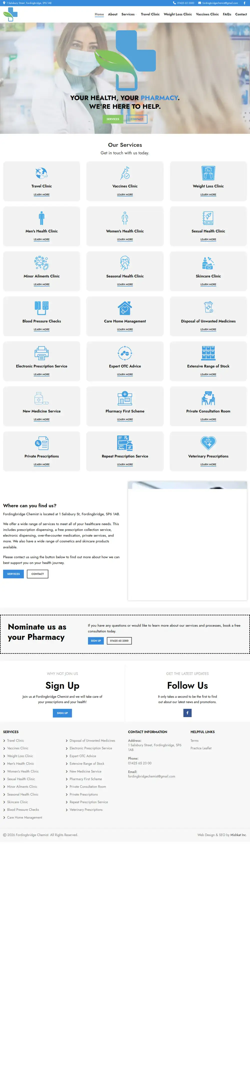 Fordingbridge Chemist homepage preview