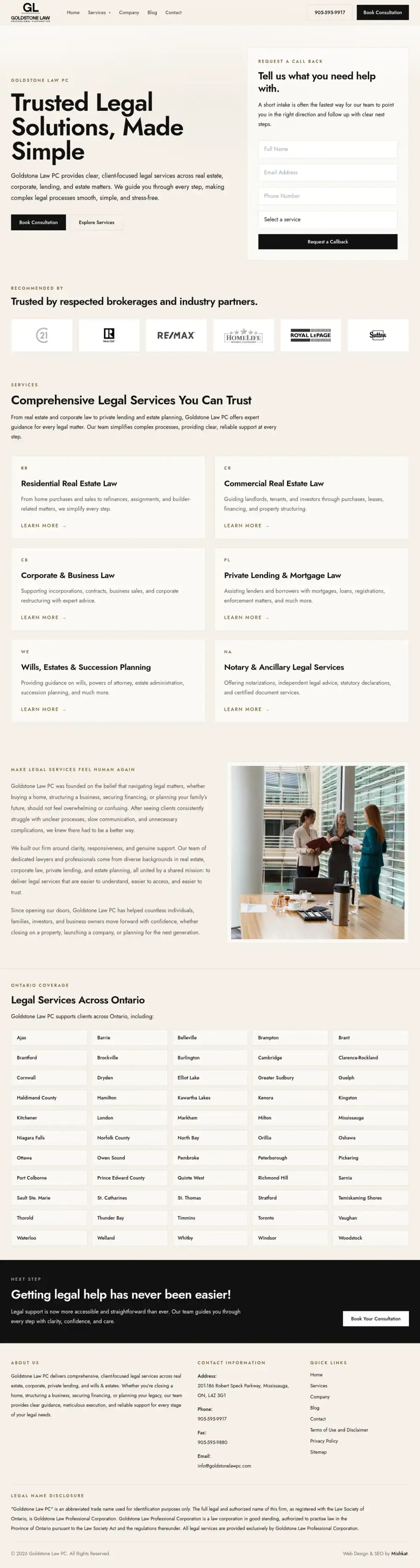 Goldstone Law PC homepage preview