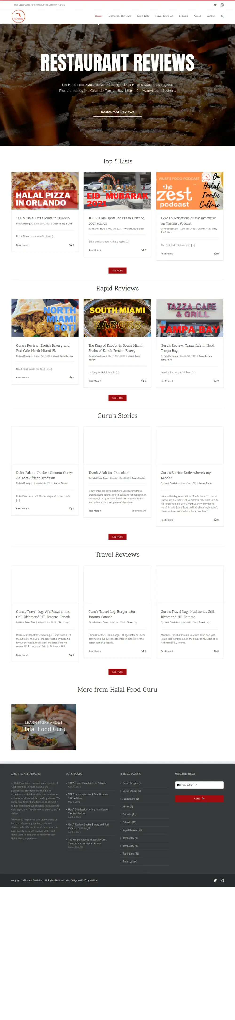 Halal Food Guru homepage preview