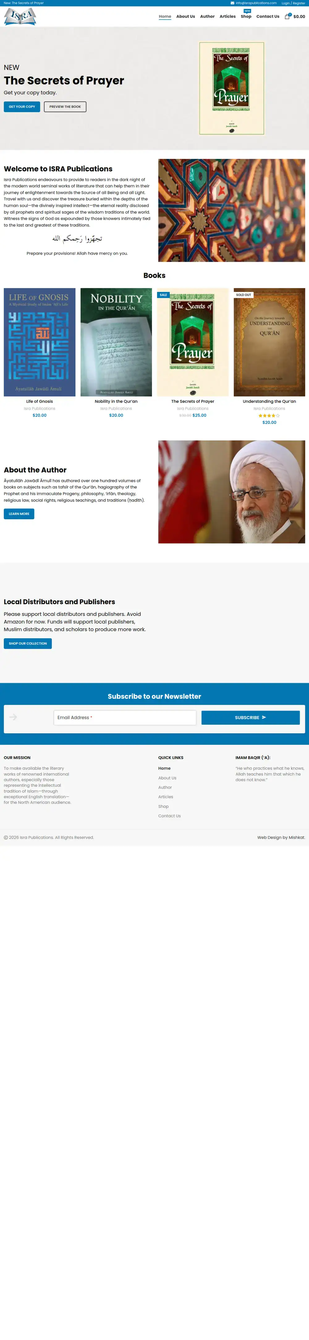 Isra Publications homepage preview