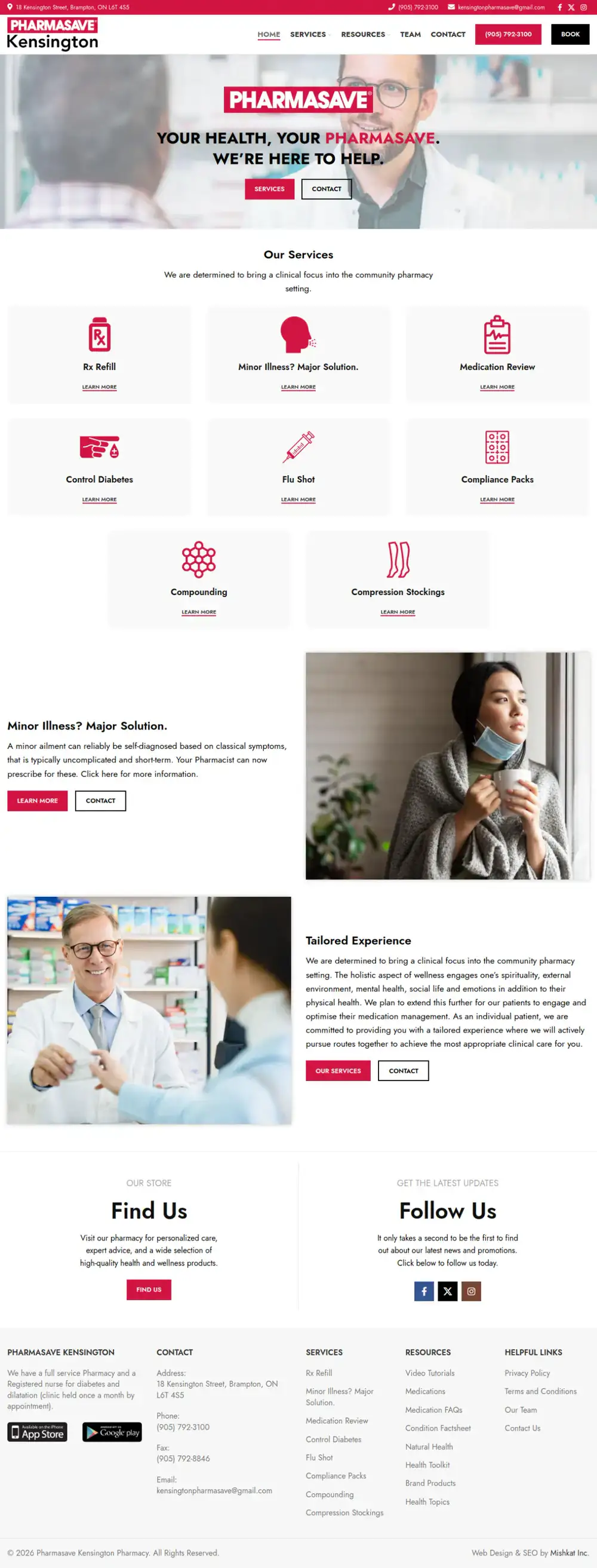 Pharmasave Kensington homepage preview