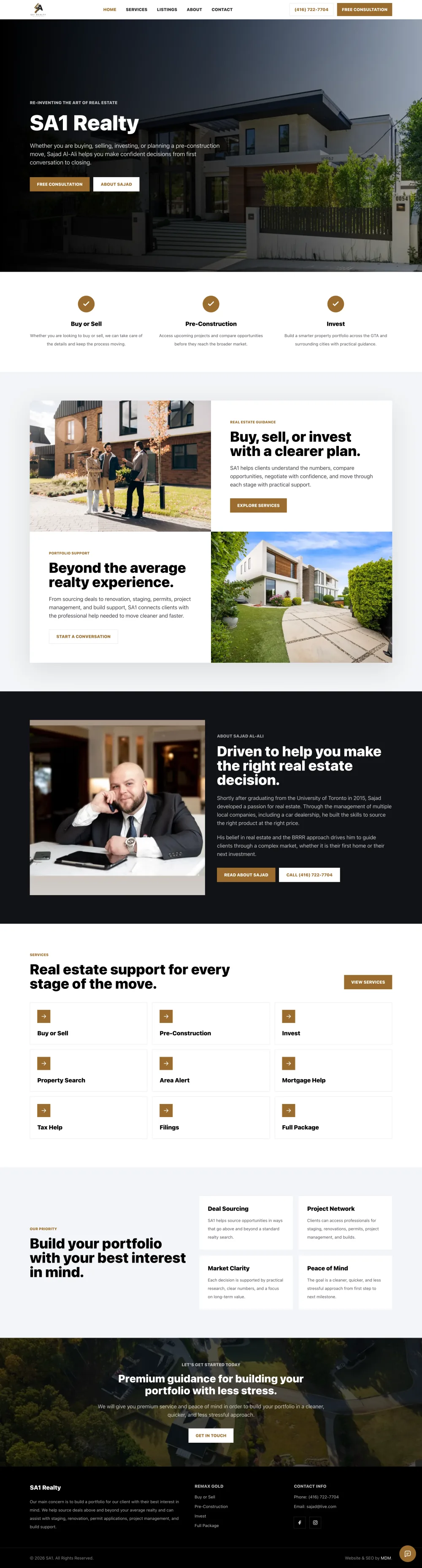 SA1 Realty homepage preview