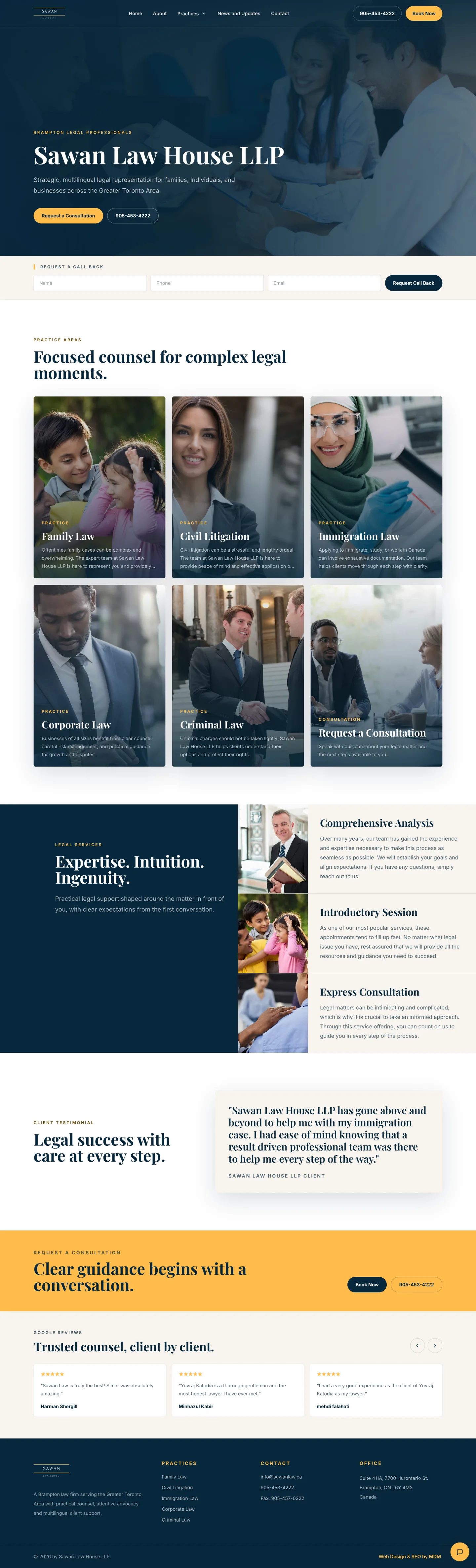 Sawan Law homepage preview