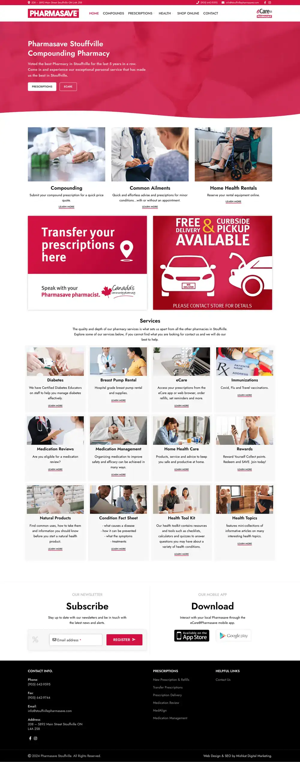 Pharmasave Stouffville homepage preview
