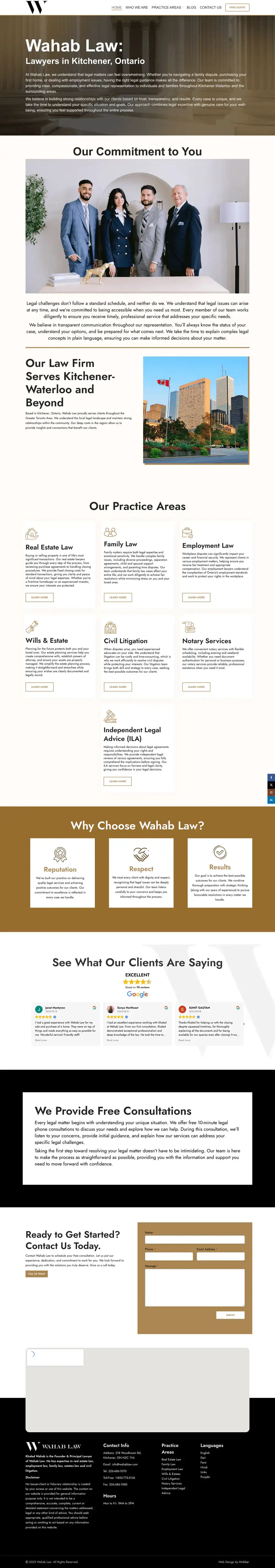 Wahab Law homepage preview
